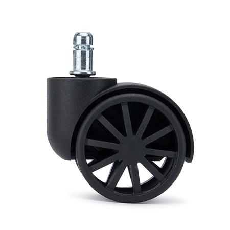 5x Rodas para Cadeiras de Escritório GROOVE 11x50 mm, Deslizamento Suave, Cor Preto