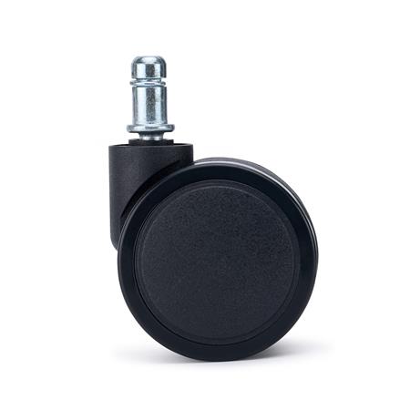 5x Rodas VOLT para Cadeiras de Escritório 11x50 mm, em Borracha para Pavimentos, Cor Preto