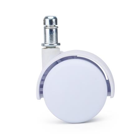 5x Rodas MOVE para Cadeiras de Escritório 11x50 mm, Com Travão, Cor Branco