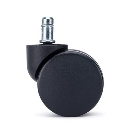 5x Rodas para Cadeiras de Escritório SLIDE 11x50 mm, para Pavimentos, Cor Preto