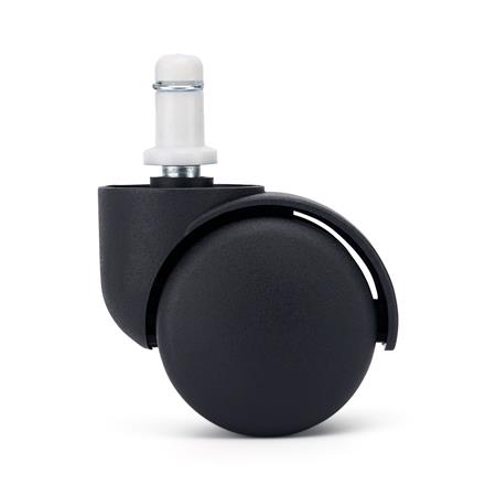 5x Rodas para Cadeiras de Escritório TURN 11x60 mm, Pino em Nylon, Cor Preto