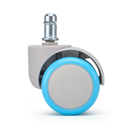 5x Rodas para Cadeiras de Escritório ARC 11x50 mm, Design Contemporâneo, Cor Cinzento e Azul