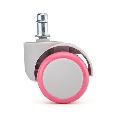 5x Rodas para Cadeiras de Escritório ARC 11x50 mm, Design Contemporâneo, Cor Cinzento e Rosa