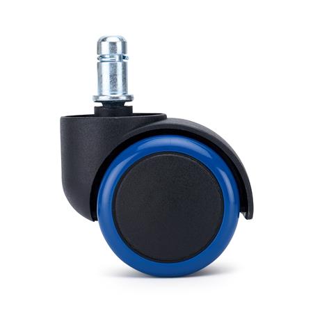 5x Rodas para Cadeiras de Escritório VELO 11x50 mm, Elegância e Fluidez, Cor Azul