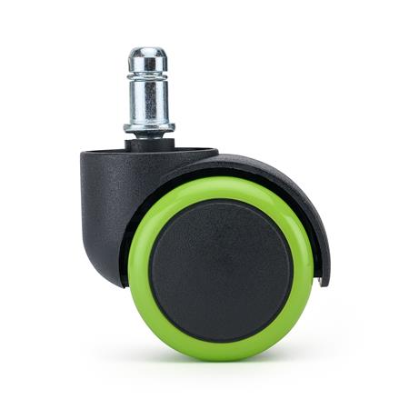 5x Rodas para Cadeiras de Escritório VELO 11x50 mm, Elegância e Fluidez, Cor Verde