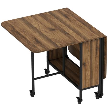 Mesa de Reuniões SKOPJE, Dobrável, com Rodas, em Madeira Castanho Escuro