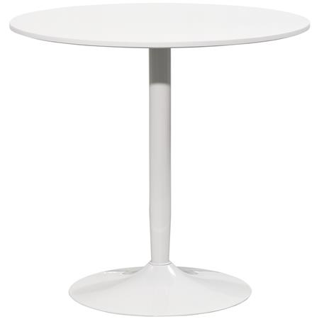 Mesa de Reuniões TURIN, Base em Aço Preto e Tampo em Madeira, Cor Branco