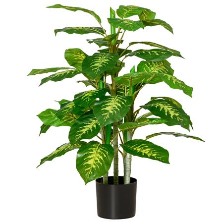 Planta de Escritório PIXO, Aglaonema com 95 cm de Altura, com Vaso Preto, Verde
