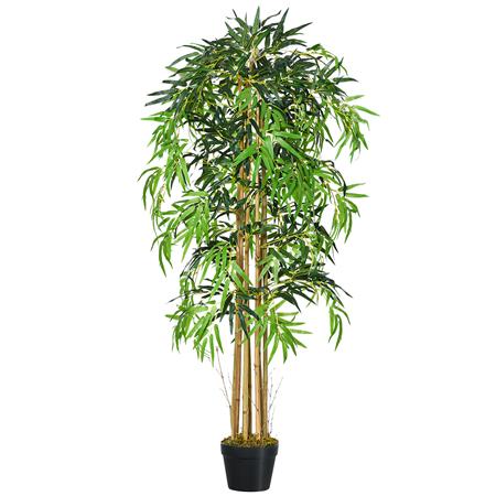 Planta de Escritório TIJUCA, Bambu com 150 cm de Altura, Muito Realista, Cor Verde