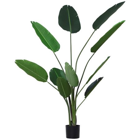 Planta de Escritório ETNA, Strelitzia com 180 cm de Altura, 10 Folhas e Vaso Incluído, Cor Verde