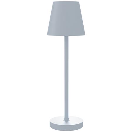 Candeeiro de Escritório ALVA, Portátil com Bateria Recarregável, em Acrílico e Metal, Cor Cinzento