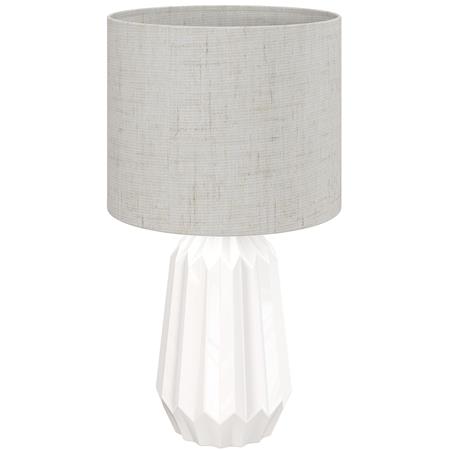 Candeeiro de Escritório ELION, Estilo Retro, Base em Cerâmica, Cor Branco