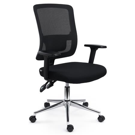 Cadeira de Escritório MISTIC, Elegante e Ergonómica, em Malha Respirável, Cor Preto