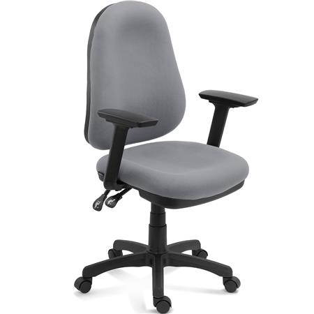 Cadeira Ergonómica ZENIT, Encosto Regulável em Altura, Apoios de Braços 3D, Grande Acolchoamento, Tecido, Cor Cinzento