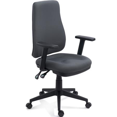 Cadeira de Escritório Ergonómica FOCUS, Máximo Conforto, em Tecido, Cor Cinzento