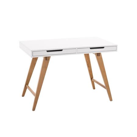 Mesa de Escritório PROTON, Dimensões 110x60x75 cm, Em Madeira, Branco e Castanho