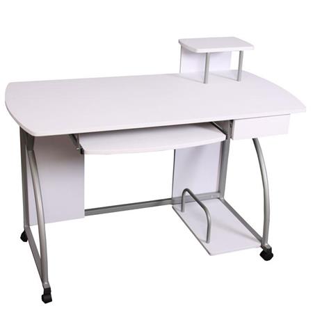 Mesa de Computador OHIO PRO II, Com Apoio para Teclado, Dimensões 115x55cm, em Branco