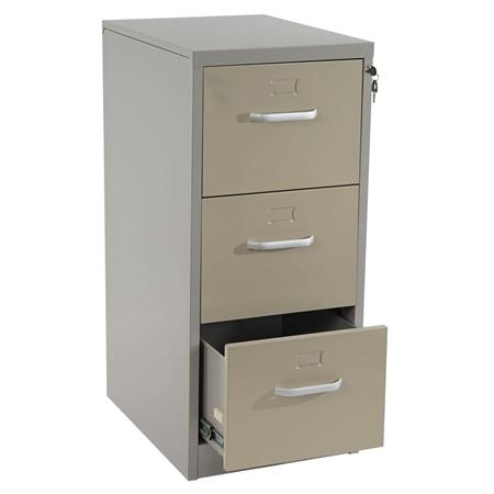Arquivador EDWIN 3 GAVETAS (assas), 103x46x62cm, Muito robusto, em Metal, Cor Creme