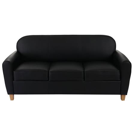 Sofá de 3 Lugares ARTIS, Bonito Design Elegante, Confortável, Em Pele, Cor Preto