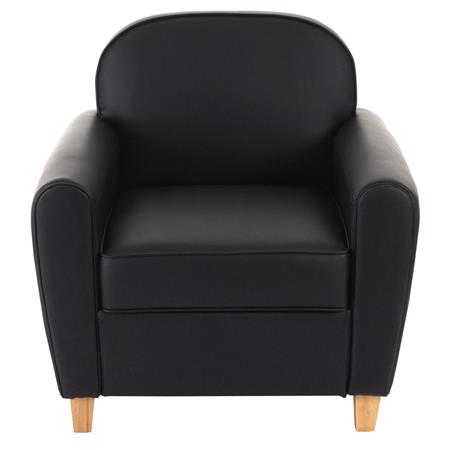 Sofá de 1 Lugar ARTIS, Bonito Design Elegante, Confortável, Em Pele, Cor Preto