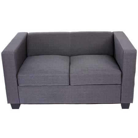 Sofá 2 lugares BASILIO, Design Elegante, Grande Conforto, Pano, Cor Cinza