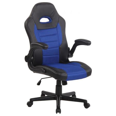 Cadeira de Computador Gaming LOTUS, Apoia Braços Dobráveis, em Pele Malha Respirável, Cor Azul
