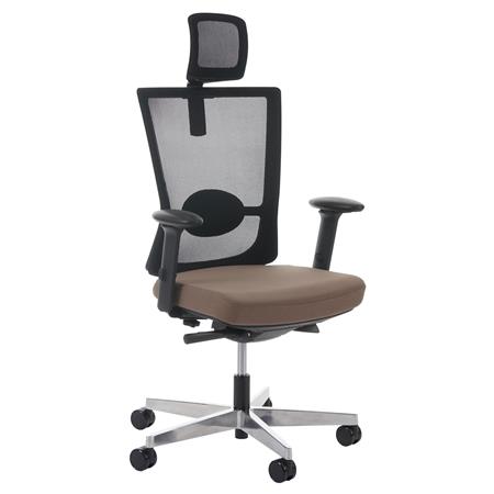 Cadeira Ergonómica NILO PRO, 100% Ajustável, Excelente Qualidade, Uso 8 horas, Castanho