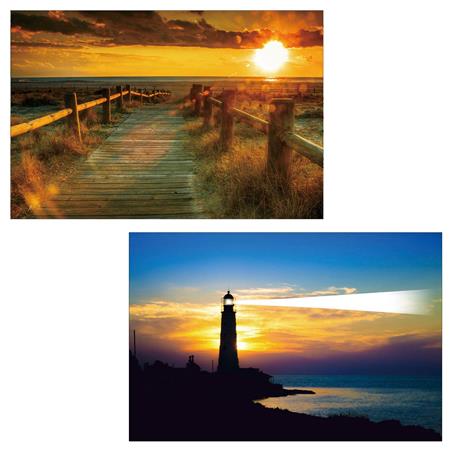 Cuadro díptico con iluminación LED MARES, dimensiones 40x60 cm