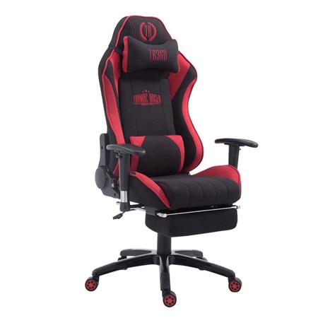 Cadeira Gaming TURBO PANO com Apoio para os pés, Encosto Reclinável, Almofadas Lombar e Cervical, Em Preto/Preto