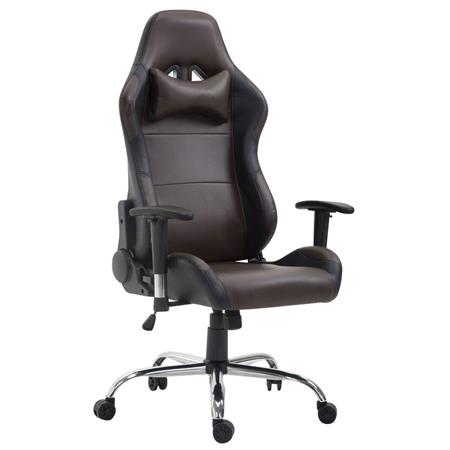 Cadeira Gaming ROSBY, Design Desportivo e Muito Confortável, Em Pele, Cor Castanho