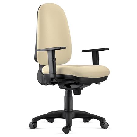 Cadeira de Escritório NAXOS PRO, Reforçado XXL, Braços Ajustáveis, Pano Creme