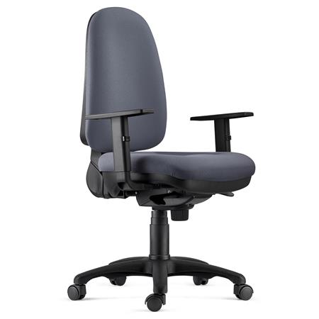 Cadeira de Escritório NAXOS PRO, Reforçado XXL, Braços Ajustáveis, Pano Cinzento