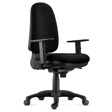 Cadeira de Escritório NAXOS PRO, Reforçado XXL, Braços Ajustáveis, Pano Preto