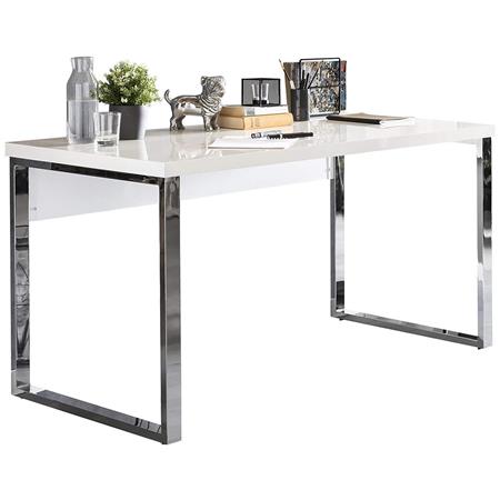 Mesa de Escrtório ANISA, 140x70x76 cm, Estructura Metálica e Madeira Cor Branco 