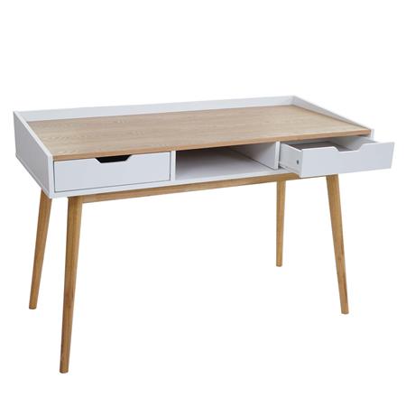 Mesa de Computador JORGEN, 120x55x80 cm, Em Madeira, Cor Castanho / Branco
