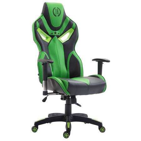 Cadeira Gaming HAMIL PELE, Mecanismo de Balanço, Grosso Acolchoado, Em Preto/Verde