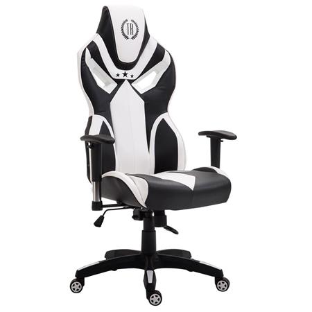 Cadeira Gaming HAMIL PELE, Mecanismo de Balanço, Grosso Acolchoado, Em Preto/Branco