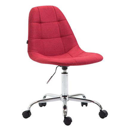 Cadeira de Escritório DANIL TECIDO, Bom Acolchoado, Estrutura Metálica, Cor Vermelho