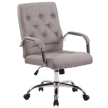 Cadeira de Escritório NESI PANO, Estrutura Metálica, Com Capitoné, Cor Cinzento Claro