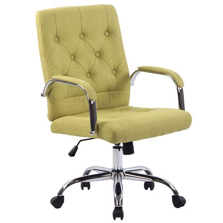 Cadeira de Escritório NESI PANO, Estrutura Metálica, Com Capitoné, Cor Verde