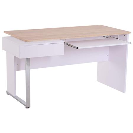 Mesa de Computador FAFI, 130x70x75 cm, em Madeira Cor Nogueira e Branco