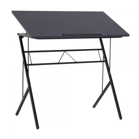 Mesa inclinável BEKIR, 90x50x76-91 cm, em Metal e Madeira, Cor Preto