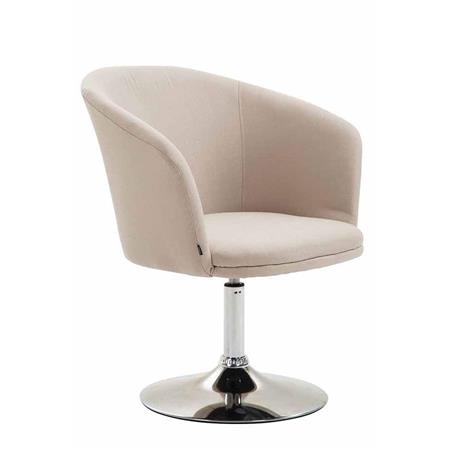 Poltrona de Visita BALI, Extra Comodidade, Base Fixa, em Pano, Cor Creme