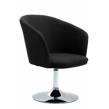 Poltrona de Visita BALI, Extra Comodidade, Base Fixa, em Pano, Cor Preto