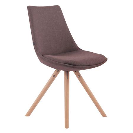 Cadeira de Visita SAMOA, Elegante, Pernas em Madeira, Em Tecido, Cor Castanho 