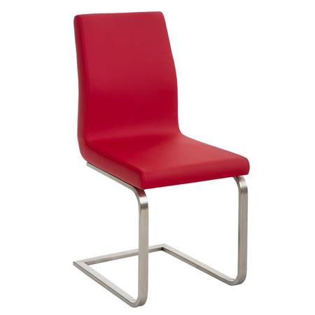 Cadeira de Visita JASON, Acolchoado Extra Confortável, Pele Cor Vermelho