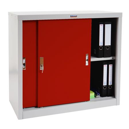 Armário Arquivador RICHIE, 2 Portas, Dimensões 91x46x83 cm, Em Aço, Vermelho