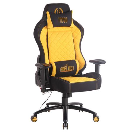 Cadeira gaming COPSE PANO, Função de Aquecimento e Massagem, Em Preto / Amarelo