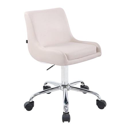 Cadeira de Escritório ASIA, Base Metálica, Design Moderno, Em Pele, Cor Branco