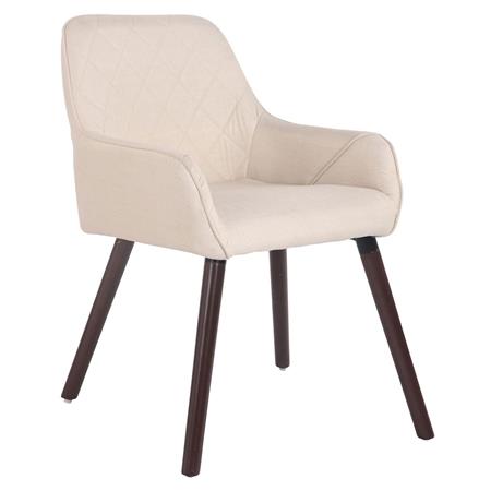 Cadeira de Visita DARY V PANO, Design Moderno, Pernas Escuras, Em Cor Creme